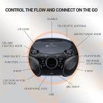 Портативная система караоке SingingWood, портативный CD-плеер, бумбокс с Bluetooth для дома — изображение 2