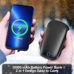 Магнитная портативная грелка для рук, Power bank 10000 mah, Блок питания и грелка для рук 2 штуки — изображение 6