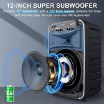 Колонка-Bluetooth GEYGUY, PA-система с сабвуфером для караоке с микрофонами — изображение 2