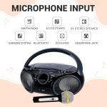 Портативная система караоке SingingWood, портативный CD-плеер, бумбокс с Bluetooth для дома — изображение 3