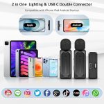 Беспроводной петличный микрофон для iPhone iPad Android 2 штуки — изображение 4
