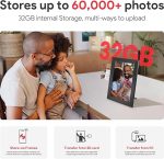 Цифровая фоторамка 10.1 дюйма с памятью 32 ГБ, цифровая фоторамка Frameo WiFi, сенсорный экран IPS 1280 х 800 — изображение 5