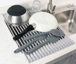 Складная сушилка для посуды рулонная Surpahs, нержавеющая сталь с силиконовой оболочкой — изображение 3