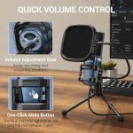 Микрофон для подкастов TONOR TC-777, USB-микрофон для компьютера, кардиоидный конденсаторный ПК-микрофон — изображение 4