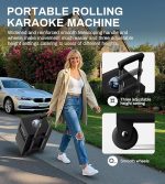 Портативная акустическая система EYTSE, Bluetooth-колонка для караоке с 2 беспроводными микрофонами — изображение 4