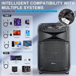 Колонка-Bluetooth GEYGUY, PA-система с сабвуфером для караоке с микрофонами — изображение 6