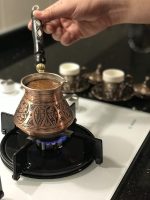 Турецкий кофейник 360 мл, Турка из меди с деревянной ручкой BCS — изображение 4
