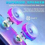 Караоке-колонка с 2 беспроводными микрофонами HWWR, Bluetooth-колонка с диско-светом — изображение 3