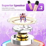 Караоке-колонка для пения с 2 микрофонами Peski, Bluetooth-колонка для караоке — изображение 4