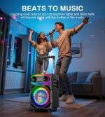 Портативная акустическая система EYTSE, Bluetooth-колонка для караоке с 2 беспроводными микрофонами — изображение 6