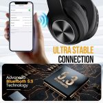 Беспроводные наушники TuneFlux Bluetooth, стереонаушники HiFi с микрофоном — изображение 4