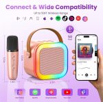 Караоке-колонка для пения с 2 микрофонами Peski, Bluetooth-колонка для караоке — изображение 2