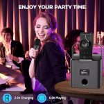 Караоке-колонка Verkstar, Bluetooth-колонка для караоке с двумя беспроводными микрофонами — изображение 6