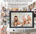 Цифровая фоторамка 2K 64 ГБ 11 дюймов WiFi6 и 5G Цифровая фоторамка 1920x1280 FHD IPS сенсорный экран — изображение 5