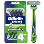 Одноразовые бритвы для мужчин Gillette Sensor3 Sensitive 4 штуки
