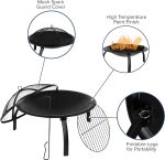 Камин-гриль Flash Furniture с сетчатым экраном для защиты от искр и кочергой — изображение 5